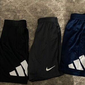 Nike Black and Gray Athletic Shorts for Active Wear